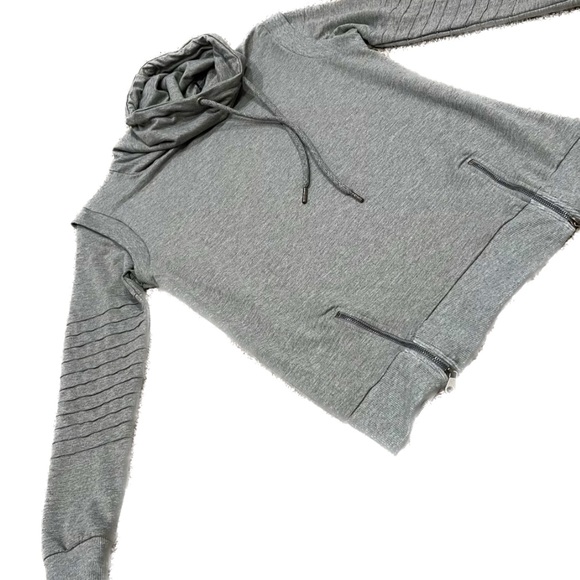 NWT GRAY MENS LONG SLEEVE FUNNEL NECK OVERSIZED SWEATSHIRT WITH ZIPPERS SIZE S - Picture 2 of 5